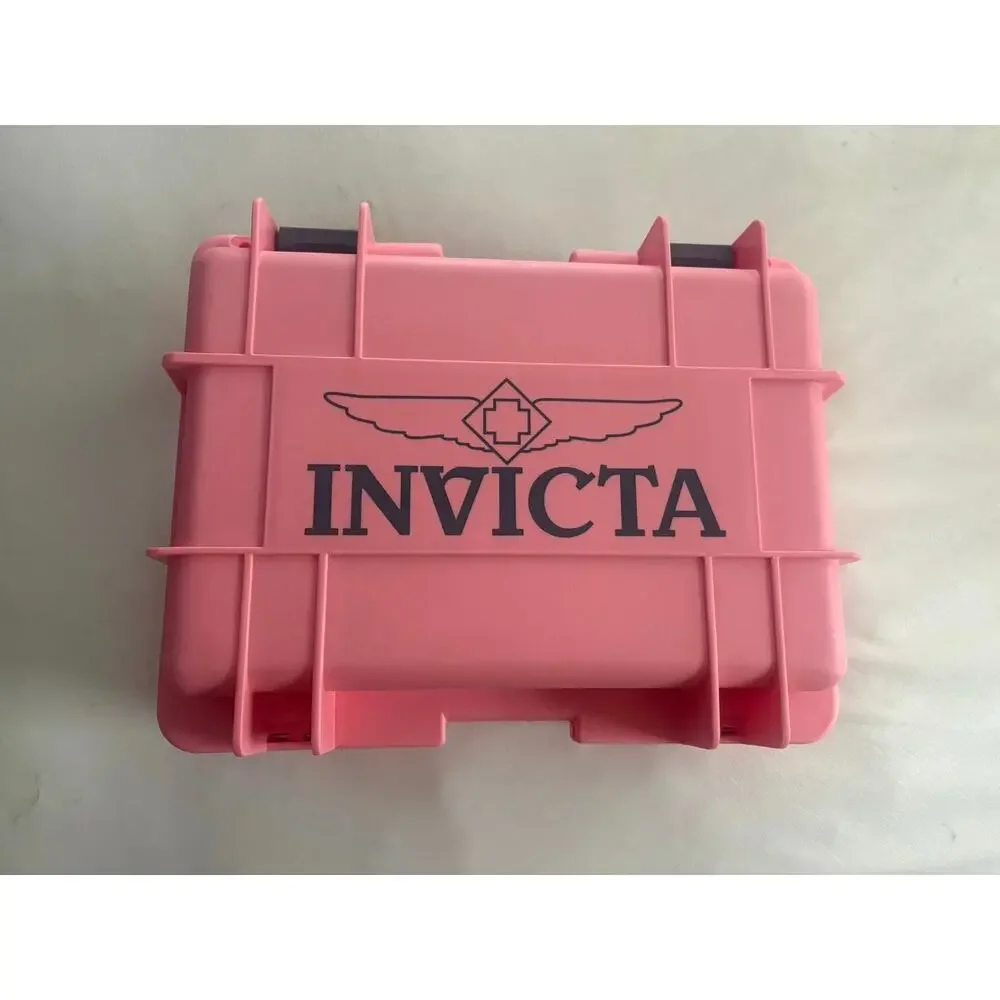 Invicta Hardshell 8-Slot Dive Impact Watch Case in pink With Foam Interior New